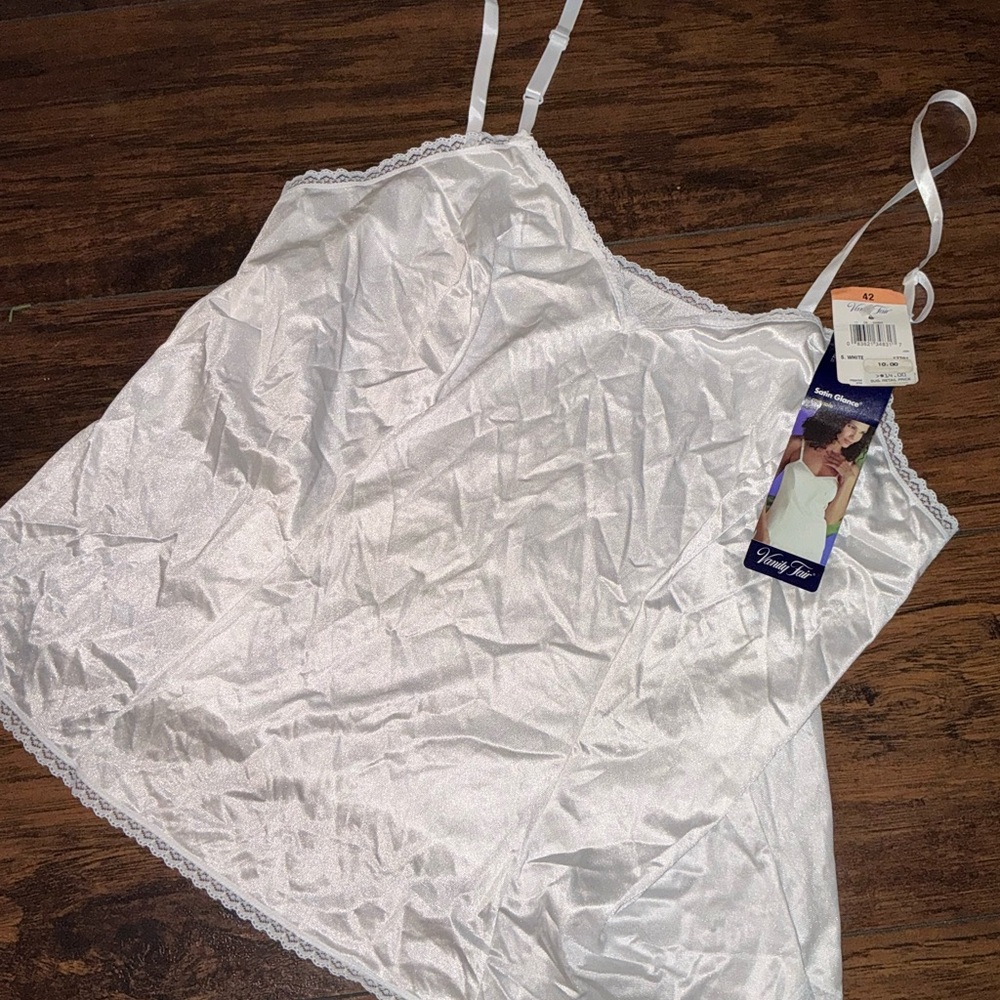 NWT Vanity Fair White Satin Camisole Top